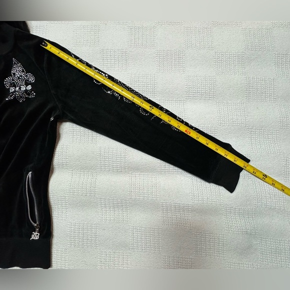 BCBGMaxAzria Y2K Black Rhinestone Bomber Jacket - Picture 9 of 15